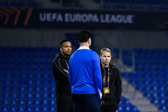 Martin Olsson and Oscar Lewicki of Malmö FF with Jusef