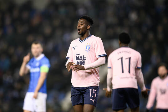 Salifou Soumah of Malmö FF looks dejected