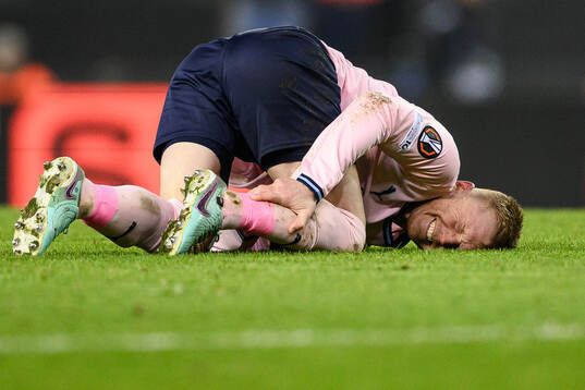 Anders Christiansen of Malmö FF in pain