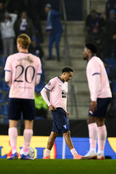 Theodor Lundbergh of Malmö FF looks dejected