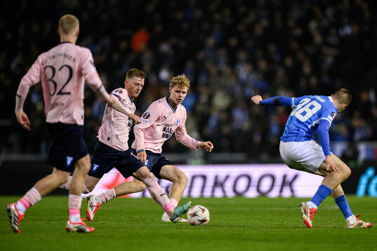 Anders Christiansen and Malte Frejd Pålsson of Malmö FF