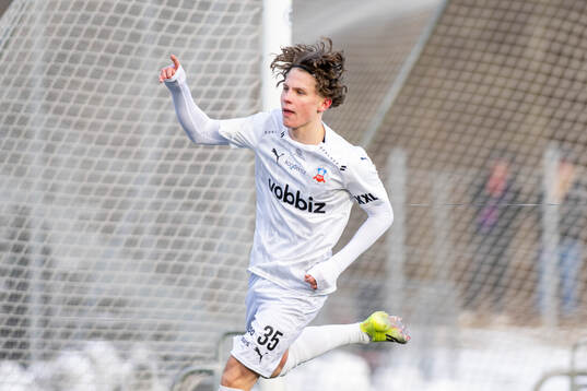 Helsingborgs Lucas Landgren Persson jublar