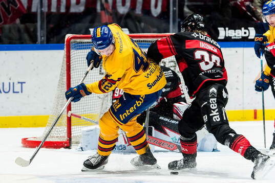 Djurgårdens Theo Stockselius och Malmö Redhawks Joona