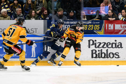 HV71s Hampus Eriksson och Luleås Oskari Laaksonen