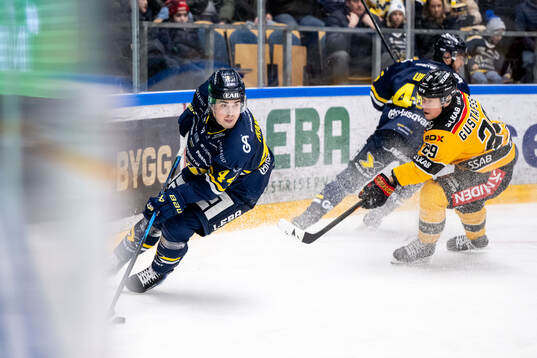 HV71s Hugo Fransson och Luleås Erik Gustafsson