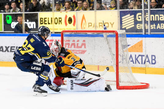 HV71s Jonathan Ang och Luleås målvakt Matteus Ward
