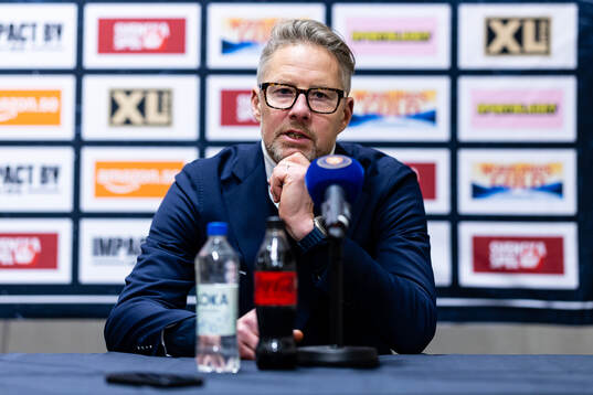Leksands tränare Johan Hedberg på presskonferens