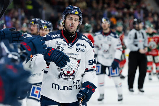 Linköpings Nicholas Shore jublar