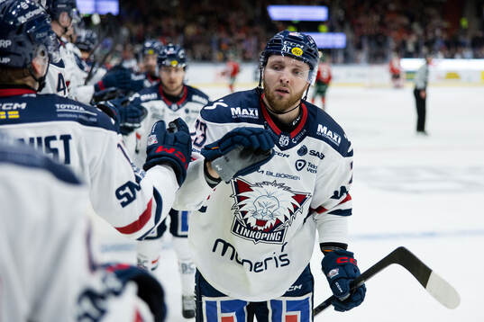 Linköpings Robin Kovacs jublar