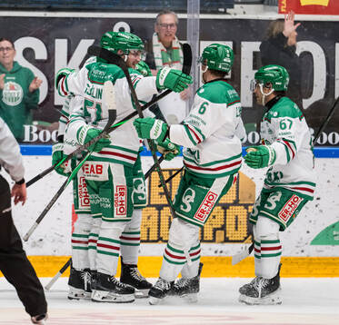 Rögle spelarna jublar