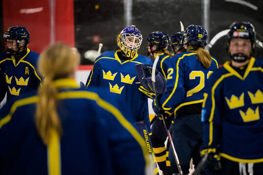 Goaltender Emma Söderberg of Sweden in a women's