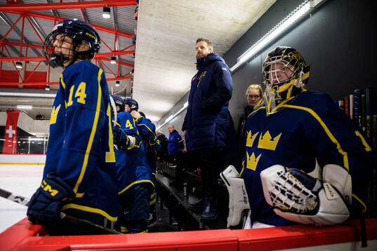 Head coach Ulf Lundberg of Sweden in a women's