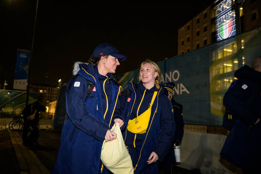 Anna Kjellbin and Jenna Raunio of the Swedish women's