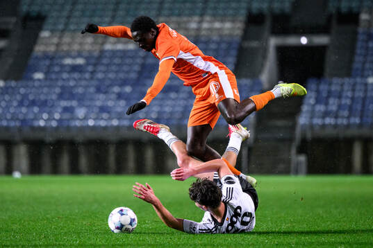 Håkon Volden of Rosenborg and Imam Jagne of IFK Göteborg