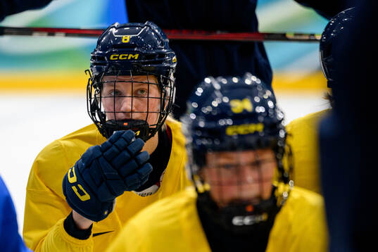 Hilda Svensson of Sweden at a ice hockey practice session