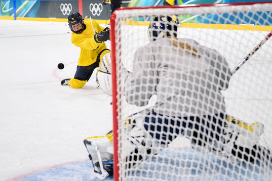 Maja Nylén Persson of Sweden at a ice hockey practice