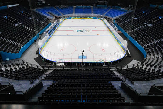 Interior of the Milano Santagiulia Ice Hockey Arena