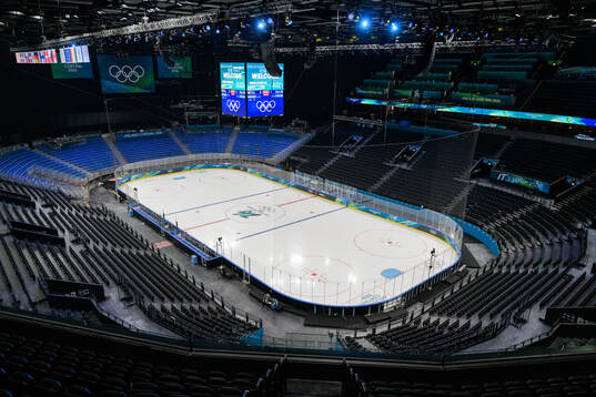 Interior of the Milano Santagiulia Ice Hockey Arena