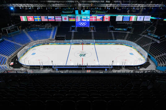 Interior of the Milano Santagiulia Ice Hockey Arena