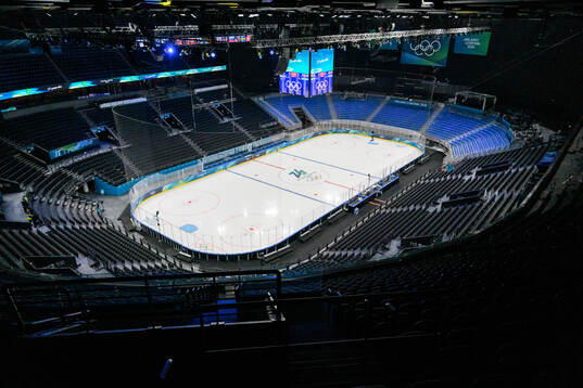 Interior of the Milano Santagiulia Ice Hockey Arena