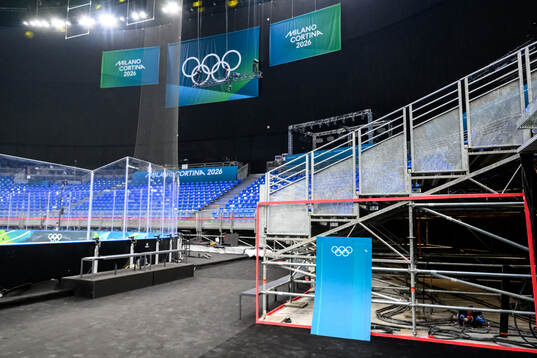 Parts of the stands are built