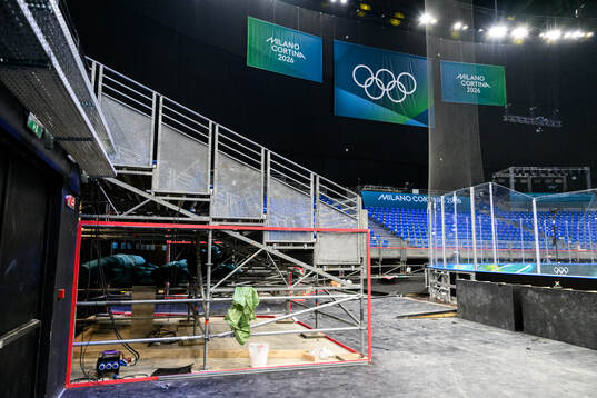 Parts of the stands are built