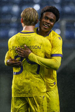 Zebedee Kennedy of Mjällby celebrates