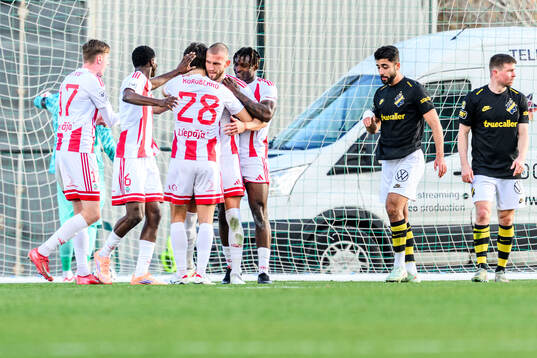 Vjaceslavs Isajevs of Liepaja celebrates