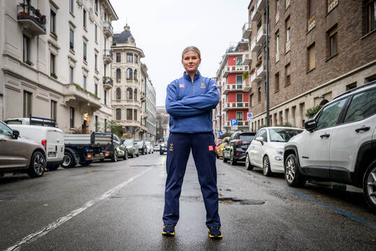 Maja Nylén Persson poses for a portrait at a press meet
