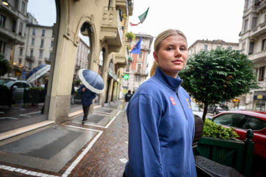 Maja Nylén Persson poses for a portrait at a press meet