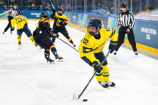 Maja Nylén Persson of Sweden in the women's ice hockey