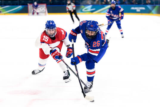 Andrea Trnkova Czech Republic and Kendall Coyne of USA in
