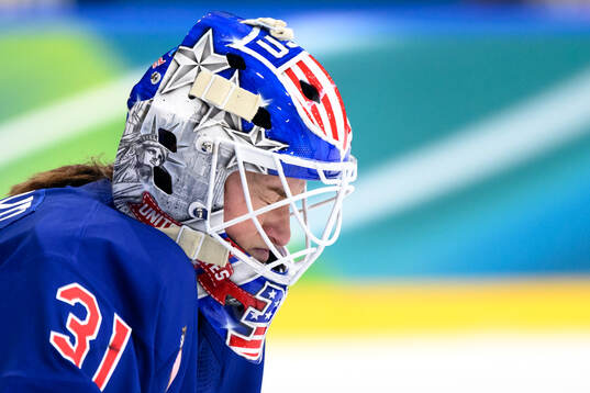 Aerin Frankel of USA in the women's ice hockey game between