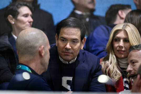 US Secretary of State Marco Rubio in the women's ice hockey