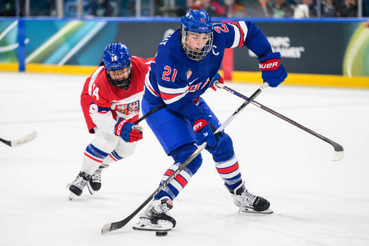 Dominika Laskova Czech Republic and Hilary Knight of USA in