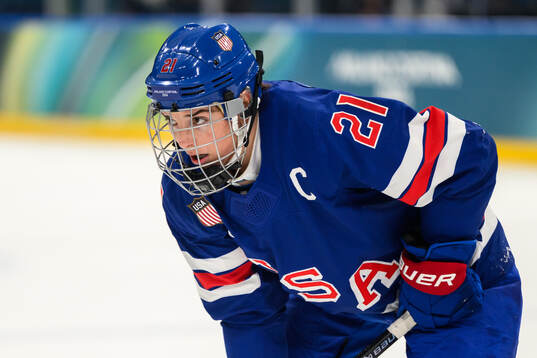 Hilary Knight of USA in the women's ice hockey game between