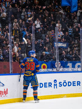 Djurgårdens Victor Eklund jublar