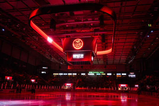 Coop Norrbotten arena och mediekub med texten Impact by SHL