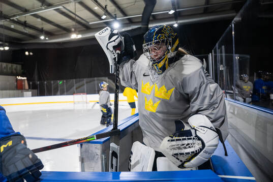 Ebba Svensson Träff of Sweden at a ice hockey practice