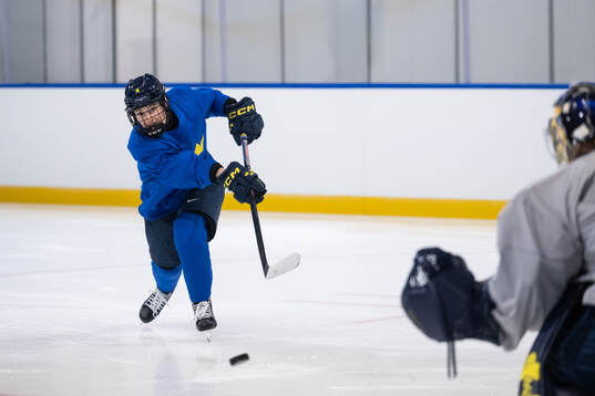 Linnea Andersson of Sweden at a ice hockey practice session