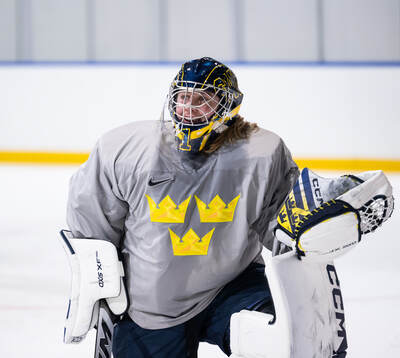Ebba Svensson Träff of Sweden at a ice hockey practice