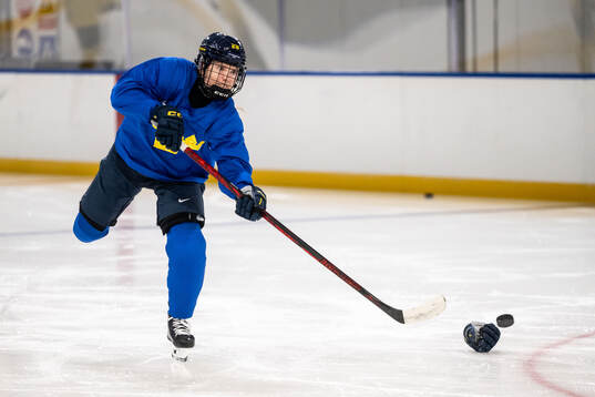 Felizia Wikner Zienkiewicz of Sweden at a ice hockey