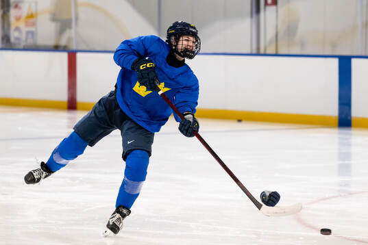 Ebba Hedqvist of Sweden at a ice hockey practice session