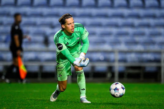 Goalkeeper Leopold Wahlstedt of Rosenborg
