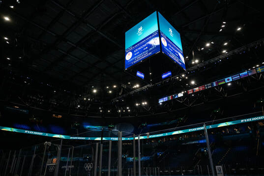 Interior view of Milano Santagiulia Ice Hockey Arena