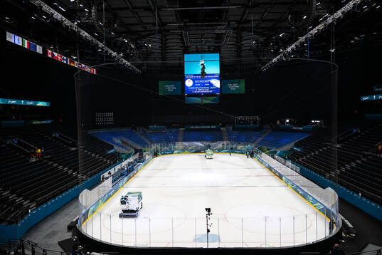 Interior view of Milano Santagiulia Ice Hockey Arena