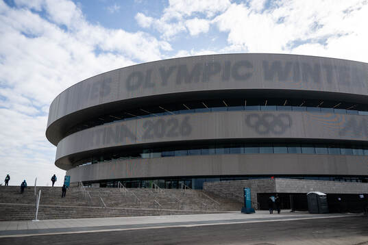 Exterior view of Milano Santagiulia Ice Hockey Arena