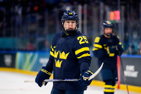 Lina Ljungblom of Sweden in the women's ice hockey game