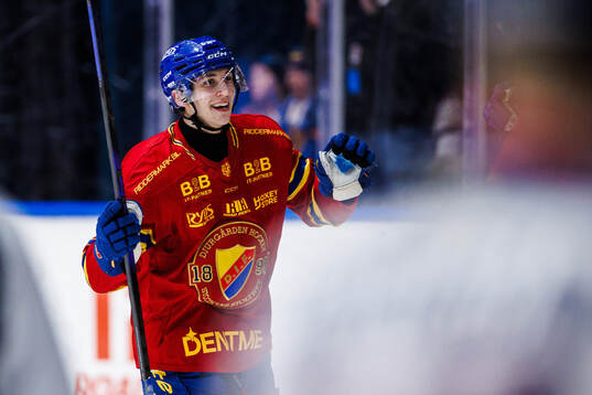 Djurgårdens Victor Eklund jublar