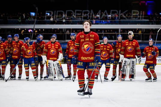 Djurgårdens Viggo Björck jublar